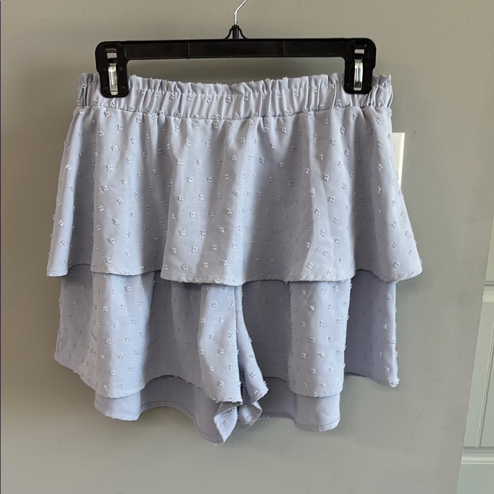 Altar'd State Soft Blue Tiered Skorts